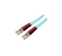 StarTech.com Fiber Optic Cable - 10 Gb Aqua - Multimode Duplex 50/125 - LSZH - LC/LC - 3 m~3m (10ft) LC/UPC to LC/UPC OM3 Multimode Fiber Optic Cable, Full Duplex 50/125µm Zipcord Fiber, 100G Networks, LOMMF/VCSEL, <0.3dB Low Insertion Loss, LSZH Fiber Pa