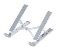 StarTech.com Foldable Laptop Riser Stand, Portable Height Adjustable Ergonomic Laptop Stand, Ventilated Aluminum Frame Supports 22lb (10Kg), Tilt/Raised/Angled Laptop/Tablet Stand, Collapsible Design