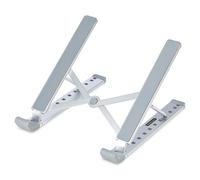 StarTech.com Foldable Laptop Riser Stand, Portable Height Adjustable Ergonomic Laptop Stand, Ventilated Aluminum Frame Supports 22lb (10Kg), Tilt/Raised/Angled Laptop/Tablet Stand, Collapsible Design