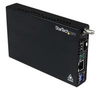 StarTech.com Gigabit Ethernet Fiber Media Converter with Open SFP Slot - Fiber to Ethernet Converter - Gigabit Ethernet Media Converter (ET91000SFP2), black
