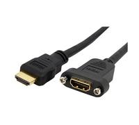 StarTech.com 3ft HDMI Female to Male Adapter, 4K High Speed Panel Mount HDMI Cable, 4K 30Hz UHD HDMI, 10.2 Gbps Bandwdith, 4K HDMI Female to HDMI Male, HDMI Panel Mount Connector Cable
