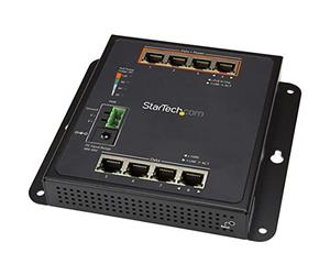 StarTech.com Industrial 8 Port Gigabit PoE Switch - 4 x PoE+ 30W - Power Over Ethernet - Hardened GbE Layer/L2 Managed Switch - Rugged High Power Gigabit Network Switch IP-30/-40C to +75C (IES81GPOEW)