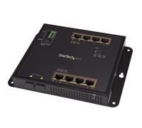 StarTech.com Industrial 8 Port Gigabit PoE+ Switch w/2 SFP MSA Slots - 30W - Lay
