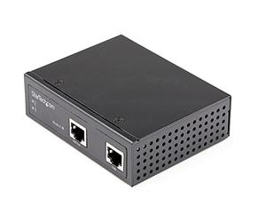 StarTech.com Industrial Gigabit Ethernet PoE Injector - 30W 802.3at PoE+ Midspan 48V-56VDC DIN Rail Power Over Ethernet Injector Adapter - -40C to +75C Cameras/Sensors/WiFi Access (POEINJ30W)
