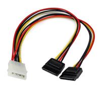 StarTech.com 12in LP4 to 2x SATA Power Y Cable Adapter