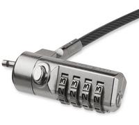 StarTech Laptop Cable Lock LTLOCK4D – 6.5ft (2m) 4-Digit Combination, Vinyl-Coated Steel – Silver