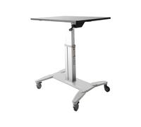 StarTech.com Mobile Standing Desk - Portable Sit Stand Ergonomic Height Adjustable Cart on Wheels - Rolling Computer/Laptop Workstation Table with Locking One-Touch Lift for Teacher/Student Black Silver 750 - 1150 mm 4 wheel(s) 50 kg CE 24 kg