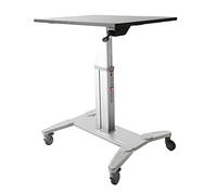 StarTech.com Mobile Standing Desk - Portable Sit Stand Ergonomic Height Adjustable Cart on Wheels - Rolling Computer/Laptop Workstation Table with Locking One-Touch Lift for Teacher/Student Black Silver 750 - 1150 mm 4 wheel(s) 50 kg CE 24 kg