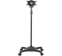 StarTech.com Mobile Tablet Stand with Lockable Wheels - Height Adjustable Cart - Universal Rolling Floor Stand for Tablets from 7 to 11 inch, Portable Tablet Stand w/ Detachable Tablet Holder