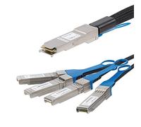 StarTech.com MSA Uncoded Compatible 2m 40G QSFP+ to 4x SFP+ Direct Attach Breakout Cable Twinax - 40GbE QSFP+ to 4x SFP+ Copper DAC 40 Gbps Low Power Passive Transceiver Module DAC (QSFP4SFPPC2M)