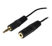 StarTech.com MU12MF 12 ft (3.7 m) 3.5 mm Audio Extension Cable, PC Speaker Extension Audio Cable, Strain Relief, Black, Aux Cable