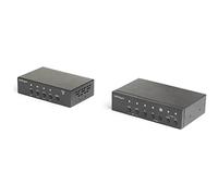 StarTech.com Multi-Input HDBaseT Extender Kit - Built-In Switch and Video Scaler - DisplayPort HDMI and VGA Over CAT6 or CAT5 (ST121HDBTSC)