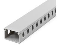 StarTech.com Open Slot Cable Management Raceway with Cover, 1-1/2"(38mm)W x 1"(25mm)H - 6.5ft(2m) length - 1/4"(8mm) Slots, PVC Network Cable Hider/Wall Wire Duct, Max 20 Cables, UL Listed