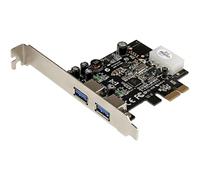 StarTech.com PEXUSB3S25 2 Port PCI Express (PCIe) SuperSpeed USB 3.0 Card Adapter with UASP, LP4 Power, Dual Port USB 3 PCIe Controller