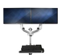 StarTech.com Poste de travail ergonomique réglable en hauteur à montage mural - Pour 2 écrans jusqu'à 30" - Support de clavier (WALLSTSI2)