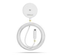 StarTech.com Qi2.2 Certified 25W Magnetic Wireless Charging Pad with 6.6ft (2m) USB-C Tethered Cable, MagSafe Compatible for iPhone 17/16 Pro/Pro Max, White