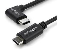 StarTech.com Right Angle USB-C Cable - 1m / 3 ft - Reversible - M/M - USB Type C Cable - USB-C Charge Cable - USB C to USB C Cable (USB2CC1MR), Black