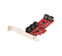 StarTech.com SATA PCIe Card - 10 Port PCIe SATA Expansion Card - 6Gbps - Low/Full Profile - Stacked SATA Connectors - ASM1062 Non-Raid - PCI Express to SATA Converter/Adapter