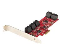 StarTech.com SATA PCIe Card - 10 Port PCIe SATA Expansion Card - 6Gbps - Low/Full Profile - Stacked SATA Connectors - ASM1062 Non-Raid - PCI Express to SATA Converter/Adapter