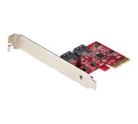StarTech.com SATA PCIe Card - 2 Port PCIe SATA Expansion Card - 6Gbps - Full/Low Profile - PCI Express to SATA Adapter/Controller - ASM1062R SATA RAID - PCIe to SATA Converter