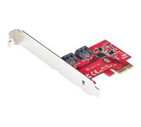 StarTech.com SATA PCIe Card - 2 Port PCIe SATA Expansion Card - 6Gbps - Full/Low Profile - PCI Express to SATA Adapter/Controller - ASM1061 Non-Raid - PCIe to SATA Converter PCIe SATA Red ASMedia - AS