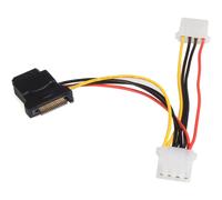 StarTech.com SATA to LP4 Power Cable Adapter with 2 Additional LP4 - Power adapter - 4 pin internal power (F) to SATA power (M) - 5.9 in - black -
