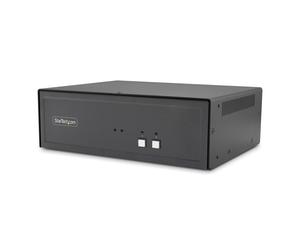 StarTech.com Secure 2-Port Dual-Monitor KVM Switch, HDMI or DisplayPort, 4K 60Hz, NIAP 4.0 Desktop KVM, Metal Housing, CAC Port, Made in the USA