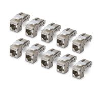 StarTech.com Shielded Cat6a Keystone Jack, 10-Pack RJ45 Ethernet Keystone Jacks, STP Cat6a Wall Jack, 90-Degree Toolless