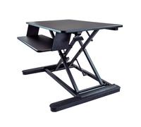StarTech.com Sit Stand Desk Converter with Keyboard Tray - Large 35” x 21" Surface - Height Adjustable Ergonomic Desktop/Tabletop Standing Workstation - Holds 2 Monitors - Pre-Assembled