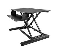 StarTech.com Sit Stand Desk Converter with Keyboard Tray - Large 35” x 21" Surface - Height Adjustable Ergonomic Desktop/Tabletop Standing Workstation - Holds 2 Monitors - Pre-Assembled