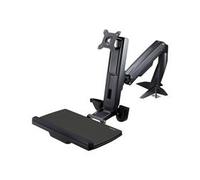 StarTech.com Sit Stand Monitor Arm - Desk Mount Adjustable Sit-Stand Workstation Arm for Single 34" VESA Mount Display - Ergonomic Articulating Standing Desk Converter with Keyboard Tray