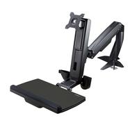 StarTech.com Sit Stand Monitor Arm - Desk Mount Adjustable Sit-Stand Workstation Arm for Single 34" VESA Mount Display - Ergonomic Articulating Standing Desk Converter with Keyboard Tray