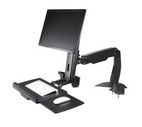 StarTech.com Sit Stand Monitor Arm - Desk Mount Adjustable Sit-Stand Workstation Arm for Single 34" VESA Mount Display - Ergonomic Articulating Standing Desk Converter with Keyboard Tray