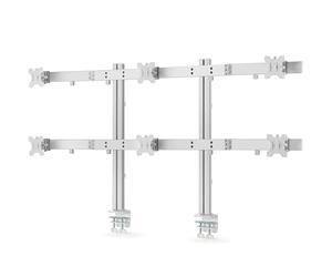 StarTech.com Six-Monitor Desk Mount w/Crossbar, Up To 32-inch Computer Screens/Max 17.6lb each, Dual Column, C-clamp/Grommet