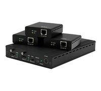 StarTech.com ST124HDBT 3 Port HDBaseT Extender Kit with 3 Receivers, 1 x 3 HDMI Over CAT5 Splitter, 1-to-3 HDBaseT Distribution System, Up to 4K