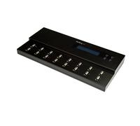 StarTech.com Standalone 1 to 15 USB Thumb Drive Duplicator and Eraser, Multiple USB Flash Drive Copier, System and File and Whole-Drive Copy at 1.5 GB/min, Single and 3-Pass Erase, LCD Display
