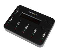StarTech.com Standalone 1 to 5 USB Thumb Drive Duplicator and Eraser, Multiple USB Flash Drive Copier, System and File and Whole-Drive Copy at1.5 GB/min, Single and 3-Pass Erase, LCD Display