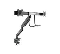StarTech.com Desk Mount Dual Monitor Arm with USB & Audio - Slim Full Motion Adjustable Dual Monitor VESA Mount for up to 32" Displays - Ergonomic Articulating - C-Clamp/Grommet