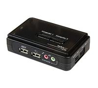 StarTech.com SV211KUSB 2 Port Black USB KVM Switch Kit with Audio and Cables