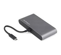 StarTech.com Thunderbolt 3 Mini Dock - Portable Dual Monitor Docking Station with DP 4K 60Hz, 1x USB-A Hub (USB 3.0/5 Gbps), GbE - 11in/28cm Cable - TB3 Multiport Adapter - Mac/Windows