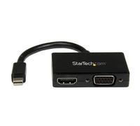 StarTech.com Travel A/V Adapter: 2-in-1 Mini DisplayPort to HDMI or VGA Converter 0.15 m 1920 x 1200 pixels 720p 1080p Black 0 - 60 C -10 - 70 C