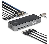 StarTech.com Triple Monitor USB-C Docking Station, 4K 60Hz DisplayLink Dock for MacBook M1 M2 M3 M4 & Windows, 2.5GbE, 2x HDMI & 2x DP, 140W Laptop Charging, USB-C DP Alt Mode - TAA