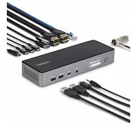 StarTech.com Triple Monitor USB-C Docking Station, 4K 60Hz DisplayLink Dock for MacBook M1 M2 M3 M4 & Windows, 2.5GbE, 2x HDMI & 2x DP, 140W Laptop Charging, USB-C DP Alt Mode - TAA