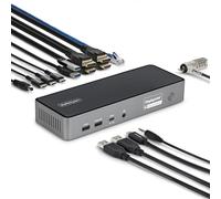 StarTech.com Triple Monitor USB-C Docking Station, 4K 60Hz DisplayLink Dock for MacBook M1 M2 M3 M4 & Windows, 2.5GbE, 2x HDMI & 2x DP, 140W Laptop Charging, USB-C DP Alt Mode - TAA