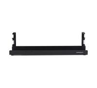 StarTech.com Under Desk Cable Management Tray Length Adjustable Cable Organizer Clamp-On Installation No Drilling Required Power Bar Holder Black