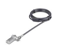 StarTech.com Universal Laptop Lock 6.6ft (2m) Security Cable For Notebook Compatible With Noble Wedge/Nano/K-Slot; Keyless Combination Locking Cable Anti-Theft Cut-Resistant Steel Cable