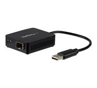 StarTech.com USB to Fiber Optic Converter - Open SFP - 100Mbps - Windows & Linux - USB to Ethernet Adapter - USB Network Adapter (US100A20SFP), black
