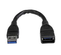 StarTech.com USB 3.0 A-to-A extension cable - 6 in, black