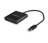 StarTech.com USB 3.0 to Dual HDMI Adapter - 1x 4K 30Hz & 1x 1080p - External Video & Graphics Card - USB Type-A to HDMI Dual Monitor Display Adapte...