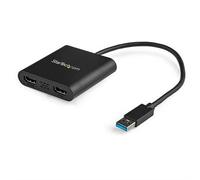 StarTech.com USB 3.0 to Dual HDMI Adapter - 1x 4K 30Hz & 1x 1080p - External Video & Graphics Card - USB Type-A to HDMI Dual Monitor Display Adapte...
